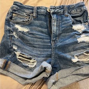 Size 4 American eagle high wasted ripped jean shorts